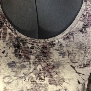 Coldwater Creek XL cream and purple long sleeve top.